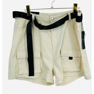 AMERICAN BAZI Mens 3X Cream‎ Utility Cargo Shorts Belted Designed in Los Angeles